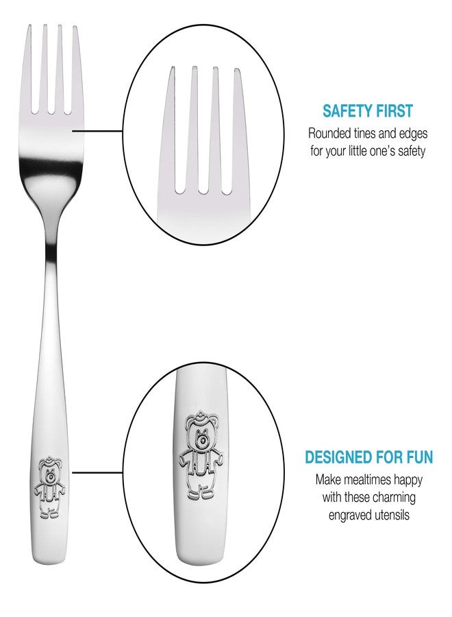 GlossyEnd 9 Piece Stainless Steel Kids Forks - Kids Cutlery, Toddler Safe Flatware, Silverware & Utensil Set for Home & Preschools - Image 2